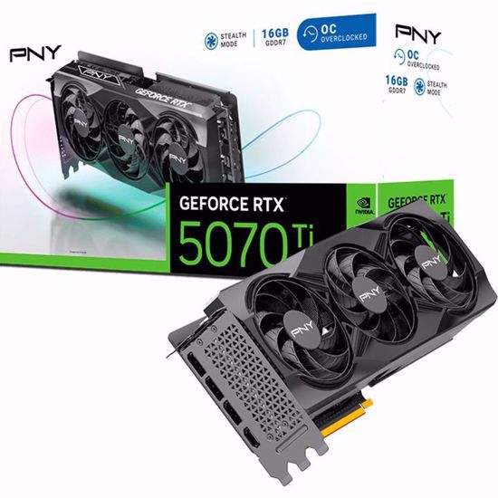 Fotografija izdelka PNY GeForce RTX 5070 Ti 16GB OC (DLSS 5, 3x DisplayPort, 1x HDMI 2.1), grafična kartica