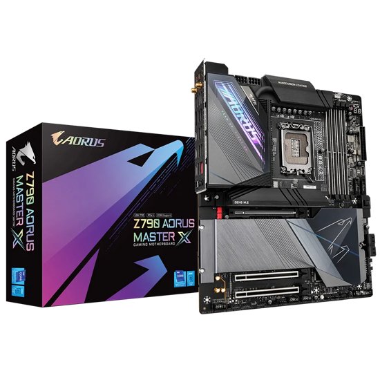 Fotografija izdelka GIGABYTE Z790 AORUS MASTER X, DDR5, SATA3, USB3.2Gen2x2, DP, 10GbE, WIFI 7, LGA1700 E-ATX