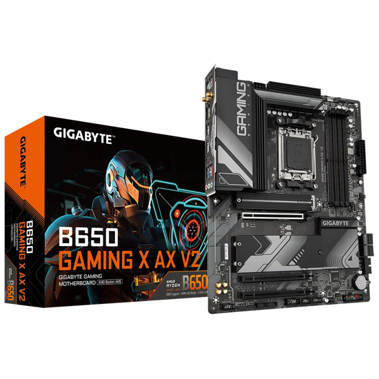 Fotografija izdelka GIGABYTE B650 GAMING X AX V2, DDR5, SATA3, USB3.2Gen2x2, DP, 2.5GbE, WiFi 6E, AM5 ATX