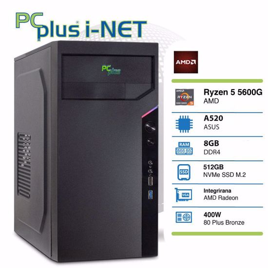 Fotografija izdelka PCPLUS i-NET Ryzen 5 5600G 8GB 512GB NVMe M.2 SSD W11