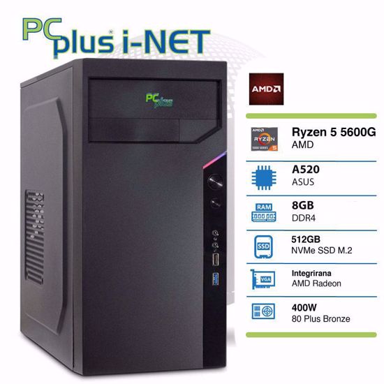 Fotografija izdelka PCPLUS i-NET Ryzen 5 5600G 8GB 512GB NVMe M.2 SSD W11PRO