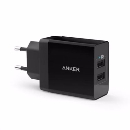 Fotografija izdelka Anker 24W 2-port USB stenski polnilec črn