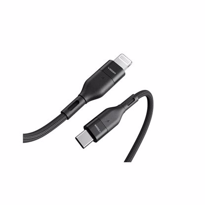 Fotografija izdelka VEGER CL01 pleteni kabel USB-C na Lightning, 1,2m, črn