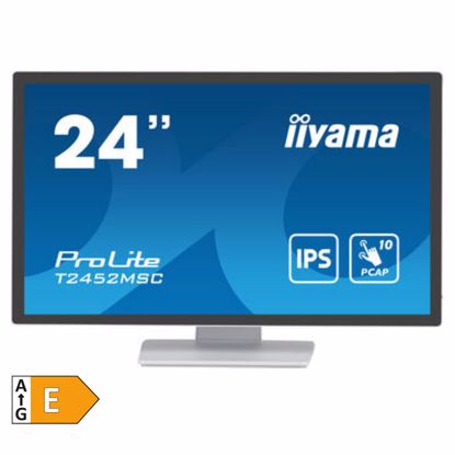 Fotografija izdelka IIYAMA ProLite T2452MSC-W1 60,5cm (23,8") FHD IPS beli zvočniki na dotik informacijski / interaktivni monitor