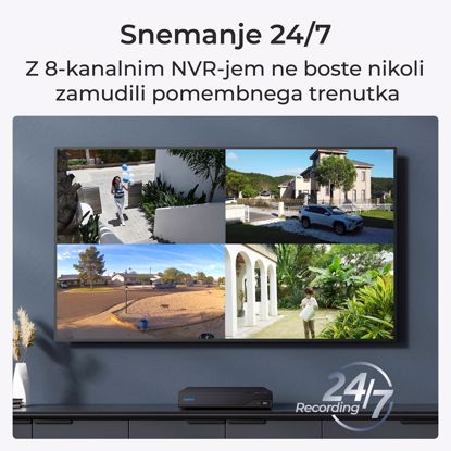 Fotografija izdelka Reolink NVR snemalnik NVS8-12MB4 4K, 12MP, 8 kanalni NVR, 2TB HDD, 4x kamera POE