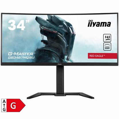 Fotografija izdelka IIYAMA RED EAGLE G-MASTER GB3467WQSU-B5 86,36cm (34") UWQH 21:9 VA 165Hz DP/HDMI HDR400 FreeSync zvočniki ukrivljen monitor