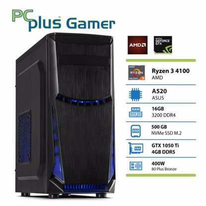 Fotografija izdelka PCPLUS Gamer Ryzen 3 4100 16GB 500GB NVMe SSD GTX 1050 Ti namizni gaming DOS