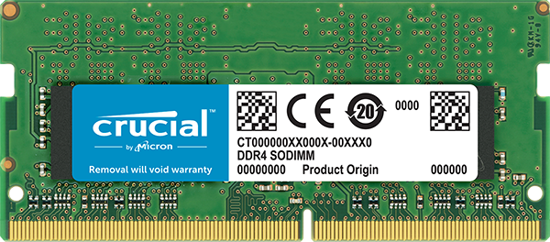 Fotografija izdelka Crucial 8GB DDR4-2400 SODIMM PC4-19200 CL17, 1.2V Single Ranked