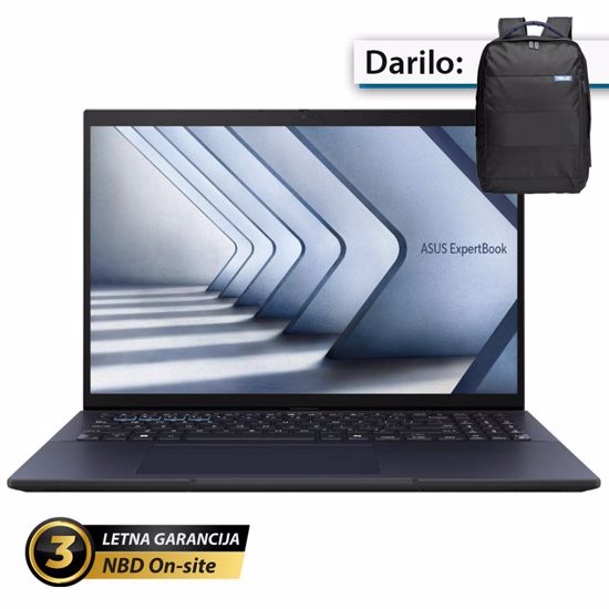 Fotografija izdelka ASUS ExpertBook B3 B3404CMA-WB73D2X 14" (35,56cm) WUXGA Core Ultra 7 155H 16GB 1TB Win 11 Pro prenosni računalnik + darilo: nahrbtnik