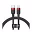 Fotografija izdelka BASEUS kabel Cafule, USB-C  - lightning, 1m, črna+rdeča