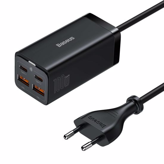 Fotografija izdelka BASEUS hišni polnilec GaN3 Pro, 2xUSB, 2xUSB-C 100W, črn