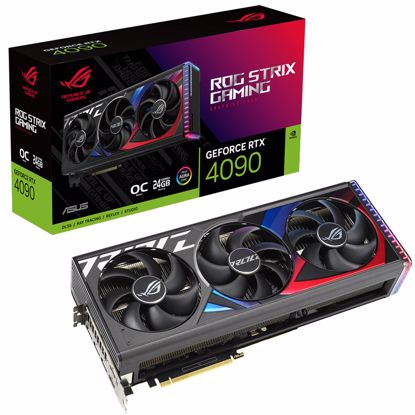 Fotografija izdelka ASUS ROG Strix GeForce RTX 4090 OC 24GB GDDR6X (90YV0ID0-M0NA00) gaming grafična kartica