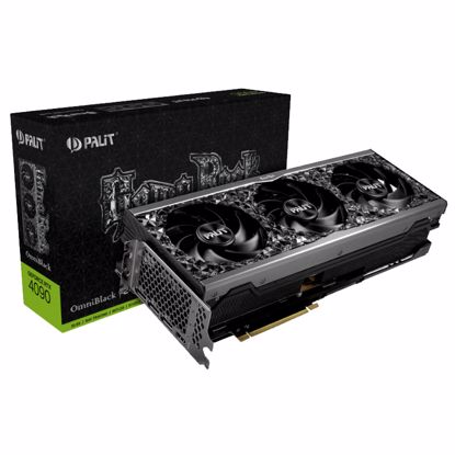 Fotografija izdelka PALIT GeForce RTX 4090 GameRock OmniBlack 24GB GDDR6X (NED4090019SB-1020Q) RGB gaming grafična kartica