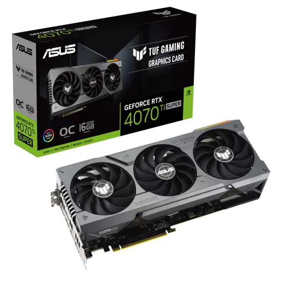 Fotografija izdelka Grafična kartica ASUS TUF GeForce RTX 4070 Ti SUPER GAMING OC, 16GB GDDR6X, PCI-E 4.0