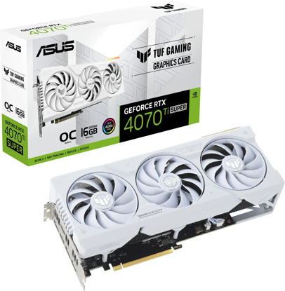 Fotografija izdelka Grafična kartica ASUS TUF GeForce RTX 4070 Ti SUPER GAMING WHITE OC, 16GB GDDR6X, PCI-E 4.0