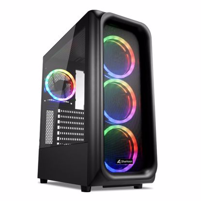 Fotografija izdelka SHARKOON TK5M RGB ATX okno gaming črno ohišje