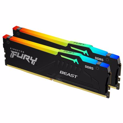 Fotografija izdelka KINGSTON Fury Beast 64GB (2x32GB) 5600MT/s DDR5 CL40 XMP (KF556C40BBAK2-64) RGB ram pomnilnik