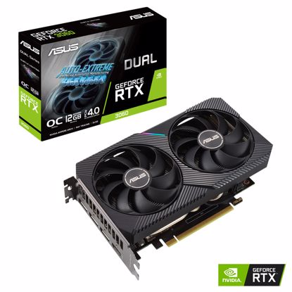 Fotografija izdelka ASUS Dual GeForce RTX 3060 V2 OC 12GB GDDR6 (90YV0GB2-M0NA10) RGB gaming grafična kartica