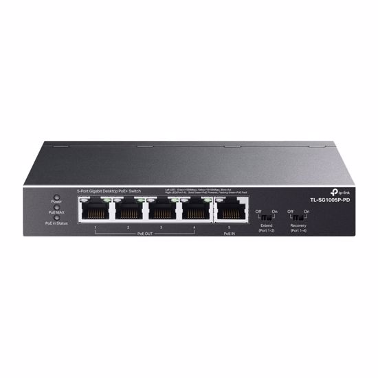 Fotografija izdelka TP-LINK TL-SG1005P-PD 5-port Gigabit 4xPoE+ 66W napajanje preko PoE++ mrežno stikalo-switch