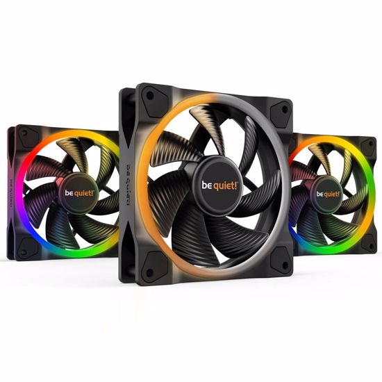 Fotografija izdelka BE QUIET! LIGHT WINGS (BL076) triple pack RGB 120mm 4-pin PWM ventilator