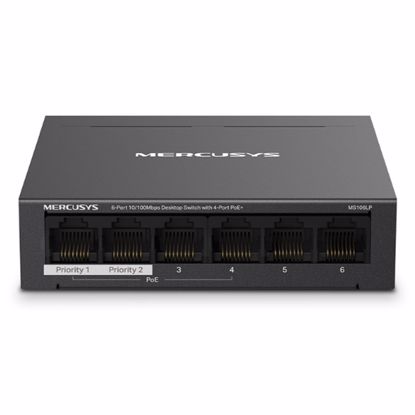 Fotografija izdelka MERCUSYS MS106LP 6-port 4xPoE+ 40W mrežno stikalo-switch