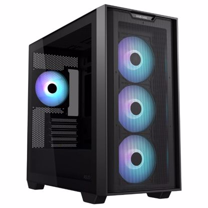 Fotografija izdelka ASUS A21 PLUS RGB micro-ATX okno BTF črno ohišje