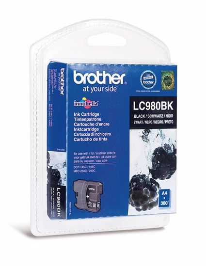 Fotografija izdelka Brother Kartuša LC980B, črna, 300 strani DCP145C/165C/195C/375 MFC250C/290C